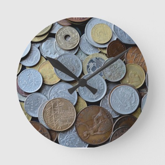 Die Gelduhr Runde Wanduhr (Vorderseite)