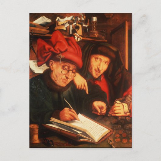 Die Geldverleiher nach Massys Postkarte (Vorderseite)
