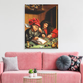 Die Geldverleiher (Öl auf Eichenplatten) Leinwanddruck (Insitu (Wohnzimmer))