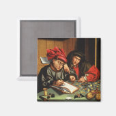 Die Geldverleiher (Öl auf Eichenplatten) Magnet (Vorderseite/Rückseite)