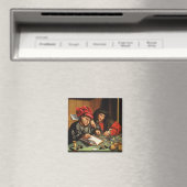 Die Geldverleiher (Öl auf Eichenplatten) Magnet (In Situ (Geschirrspüler))