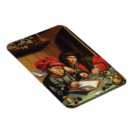 Die Geldverleiher (Öl auf Eichenplatten) Magnet (Rechte Seite)