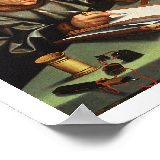 Die Geldverleiher (Öl auf Eichenplatten) Poster (Ecke)