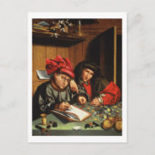 Die Geldverleiher (Öl auf Eichenplatten) Postkarte (Vorderseite)