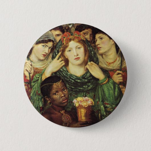 Die Geliebten von Dante Raphael Rossetti Button (Vorderseite)