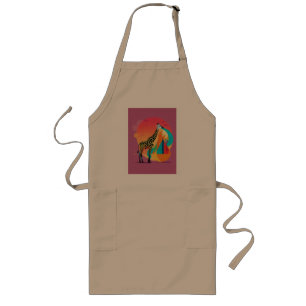 Die gemalte Giraffe Design für lebendige und kün Lange Schürze
