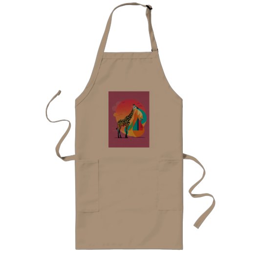 Die gemalte Giraffe | Design für lebendige und kün Lange Schürze (Vorne)