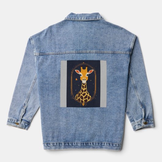 Die gemalte Giraffe | Minimalistisches Logo-Design Jeansjacke (Rückseite)