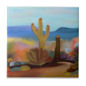 Die gemalte Wüsten-Keramik-Fliese Fliese (Vorderseite)