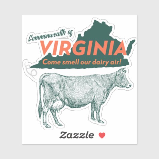 Die Gemeinde Virginia riecht nach unserer Milchluf Aufkleber (Blatt)