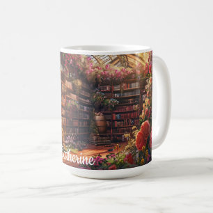 Die gemütliche Bibliothek Kaffeetasse
