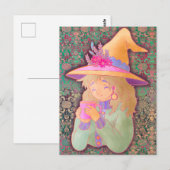 Die gemütliche Hexe Postkarte (Vorne/Hinten)