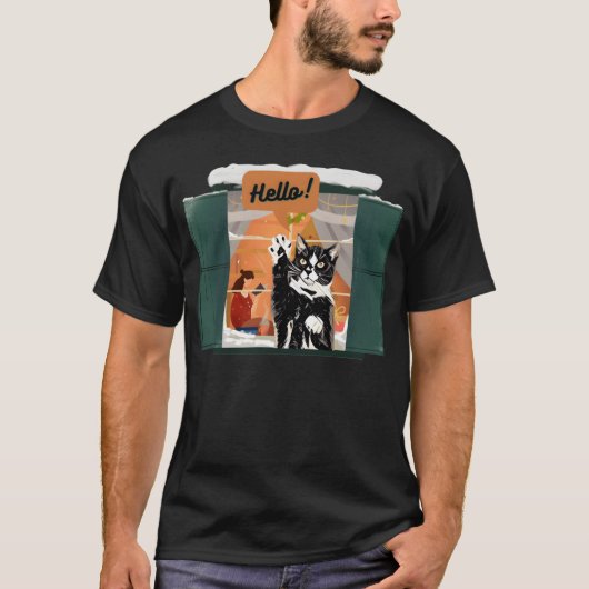 Die gemütliche Katze Vintag T-Shirt (Vorderseite)