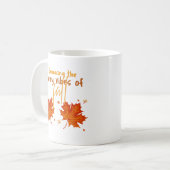 Die gemütliche Stimmung des Herbstes. Kaffeetasse (Vorderseite Links)