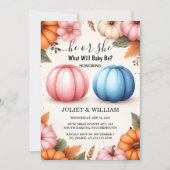 Die Gender-Offenbarung der Farm Pink Blue Fall Gir Einladung (Vorderseite)