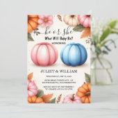 Die Gender-Offenbarung der Farm Pink Blue Fall Gir Einladung (Stehend Vorderseite)