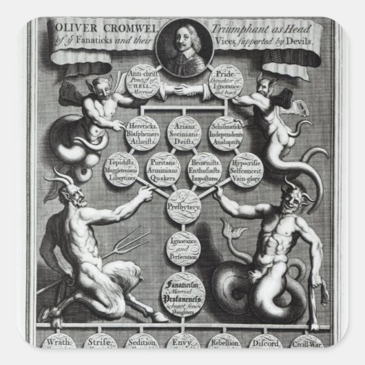 Die Genealogie des antichristlichen Olivers Quadratischer Aufkleber (Vorderseite)