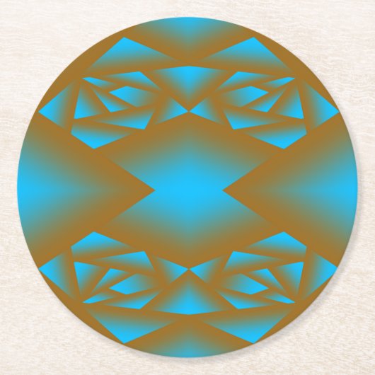 Die geometrische Abstrakte Kunst der Erde und des Runder Pappuntersetzer (Vorderseite)
