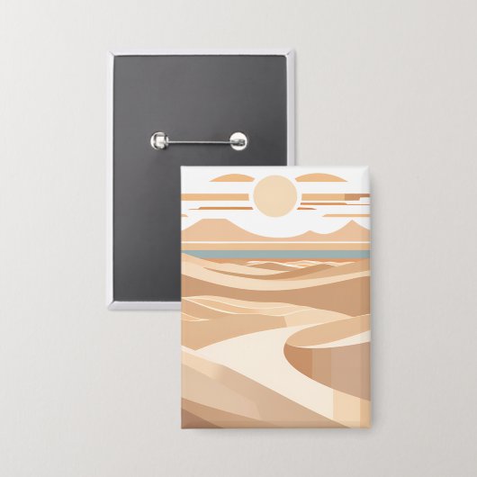 Die geometrische Wüste Button (Vorderseite/Rückseite)