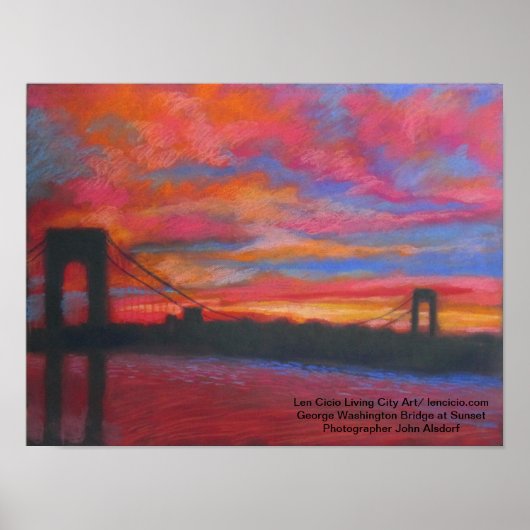 Die George Washington Bridge bei Sunset Poster (Vorne)