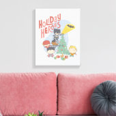 Die Gerechtigkeitsliga Chibi Holiday Tree Decorati Leinwanddruck (Insitu (Wohnzimmer))