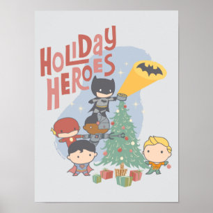 Die Gerechtigkeitsliga Chibi Holiday Tree Decorati Poster