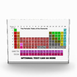 Die gesamte Periodic-Tabelle in Farbe Fotoblock