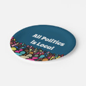 Die gesamte Politik ist lokal 2022 Pappteller (Schrägansicht)