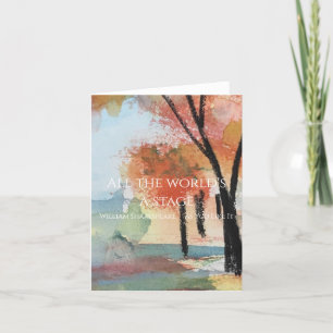 Die gesamte Welt hat eine Herbstkarte für Bühnen Dankeskarte