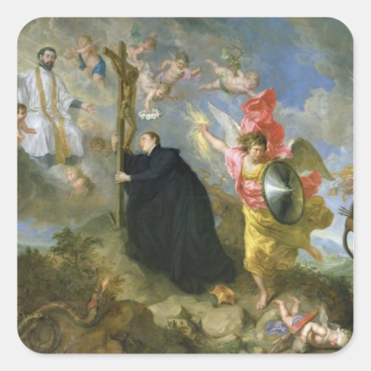 Die Gesänge des Heiligen Aloysius von Gonzaga Quadratischer Aufkleber (Vorderseite)