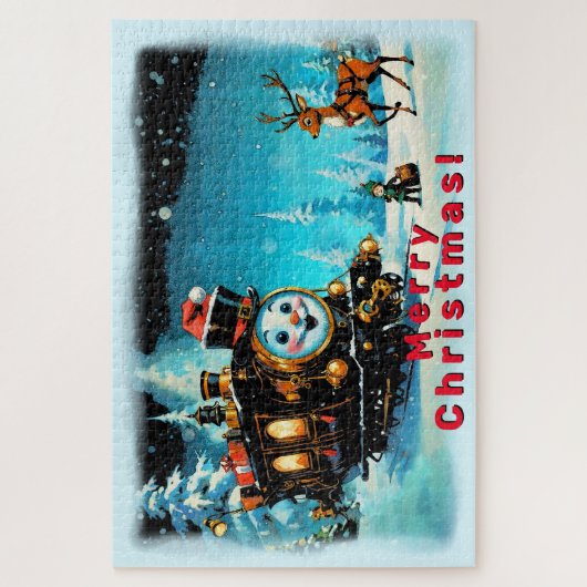 Die Geschenkbahn - Weihnachtslandschaft Puzzle (Vertikal)