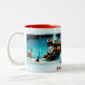 Die Geschenkbahn - Weihnachtslandschaft Zweifarbige Tasse (Links)