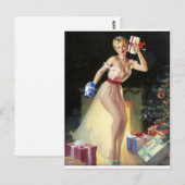 Die Geschenke schütteln Pin Up Postkarte (Vorne/Hinten)