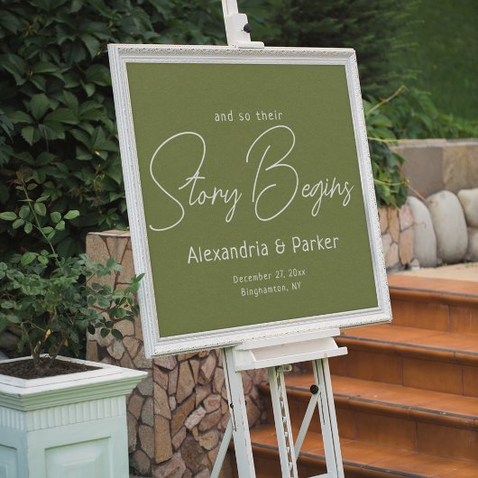 Die Geschichte beginnt hier: Eleganter Hochzeitsem Acrylschild