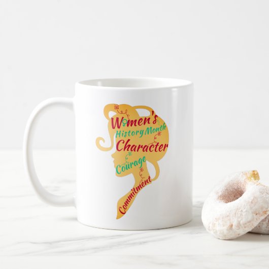 DIE GESCHICHTE DER FRAUEN MONATLICHES ZEICHEN KAFFEETASSE (Mit Donut)