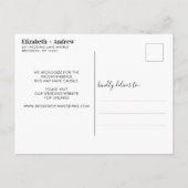 Die Geschichte der Hochzeitspause-Liebe wird immer Ankündigungspostkarte (Rückseite)