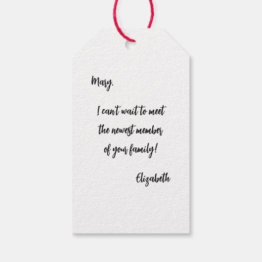 Die Geschichte der Liebe einer Mutter Geschenkanhänger (Rückseite)