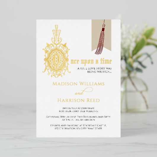 Die Geschichte der Liebe einmal auf Hochzeit von e Folieneinladung (Stehend vorne)