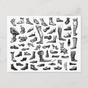 Die Geschichte der Schuhe Postkarte