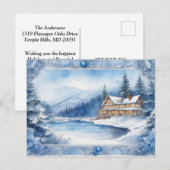 Die Geschichte des blauen Winters: Warme Wünsche h Einladungspostkarte (Vorne/Hinten)