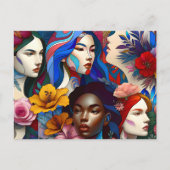 Die Geschichte des Internationalen Frauentags Postkarte (Vorderseite)