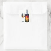 Die Geschichte des Weinetiketts Quadratischer Aufkleber (Tasche)