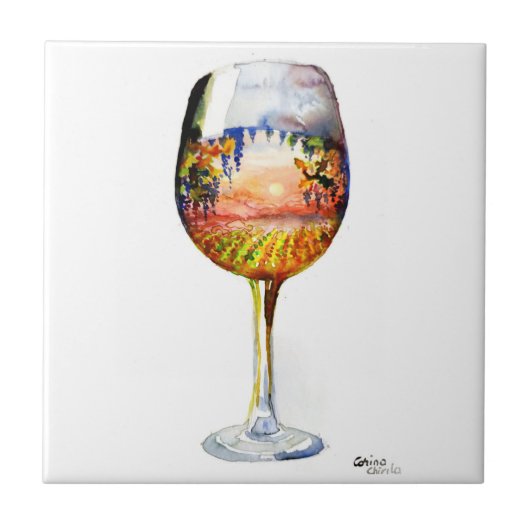 Die Geschichte des Weins Fliese (Vorderseite)