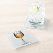 Die Geschichte des Weins Glasuntersetzer (Schrägansicht)