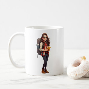 Die Geschichte eines Mädchens mit Brille Kaffeetasse