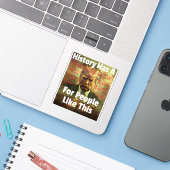 Die Geschichte hat ein politisches Warnschild Aufkleber (Laptop mit iPhone)