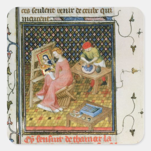 Die Geschichte Thamyris, von `De Claris' Quadratischer Aufkleber (Vorderseite)