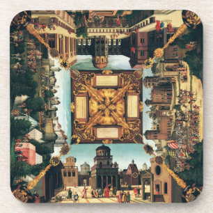 Die Geschichte von David, gemalte Tischplatte, Getränkeuntersetzer