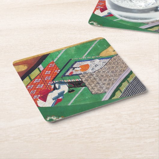 Die Geschichte von Genji, Tawaraya Sotatsu Rechteckiger Pappuntersetzer (angewinkelt)