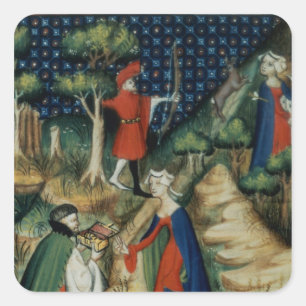 Die Geschichte von Procris, von `De Claris Quadratischer Aufkleber